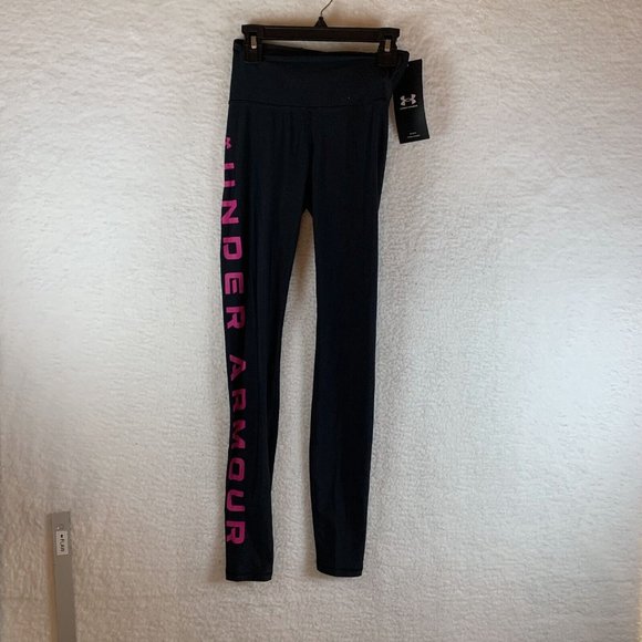 Under Armour Leggings Womens XS Black Heatgear‎ No-Slip Waistband High-Rise 7082 - Picture 1 of 9